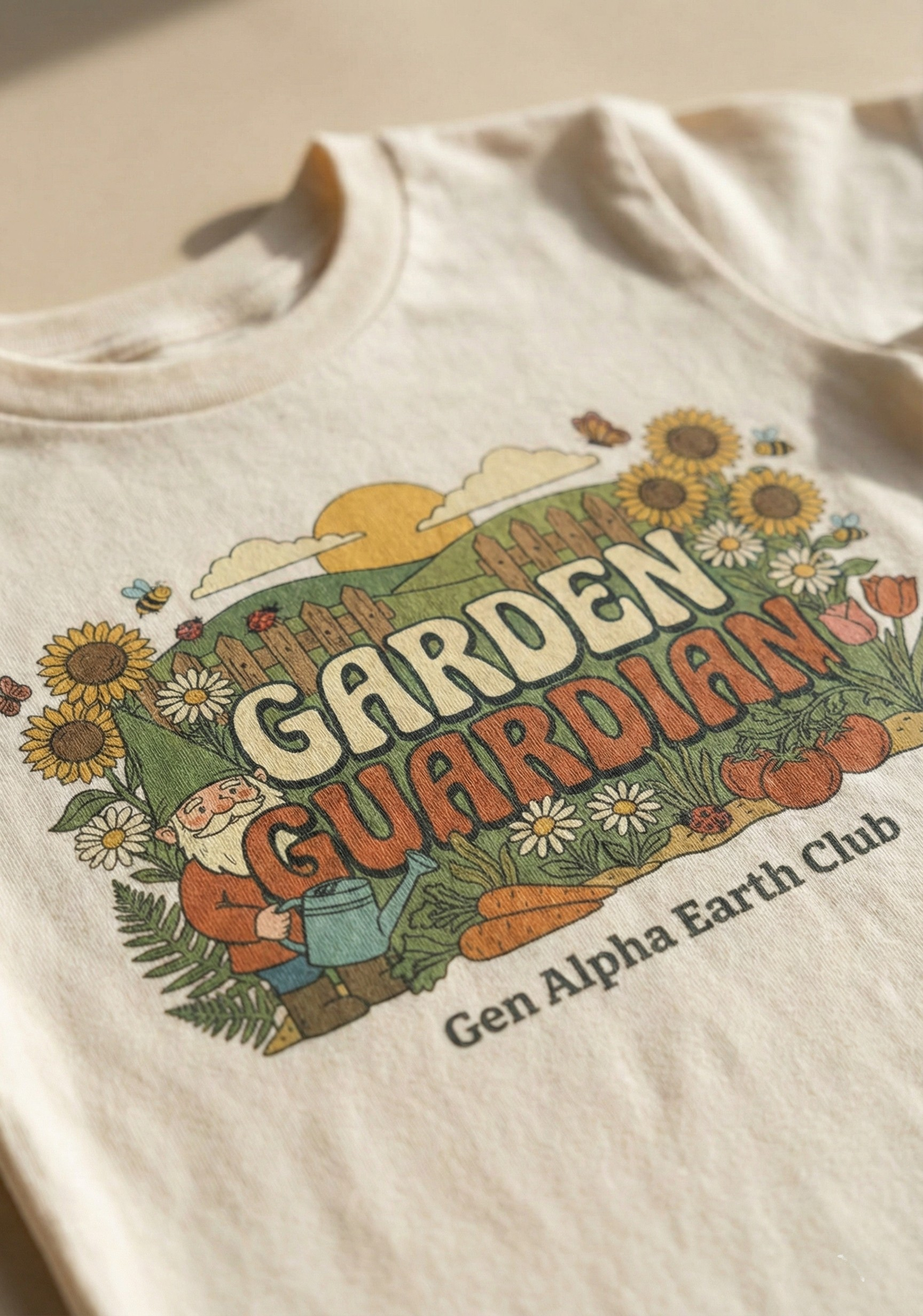 Garden Guardian Kids Shirt | 100% Cotton Earth Tone Tee for Kids