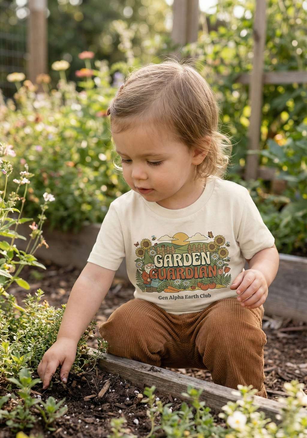 Garden Guardian Kids Shirt | 100% Cotton Earth Tone Tee for Kids