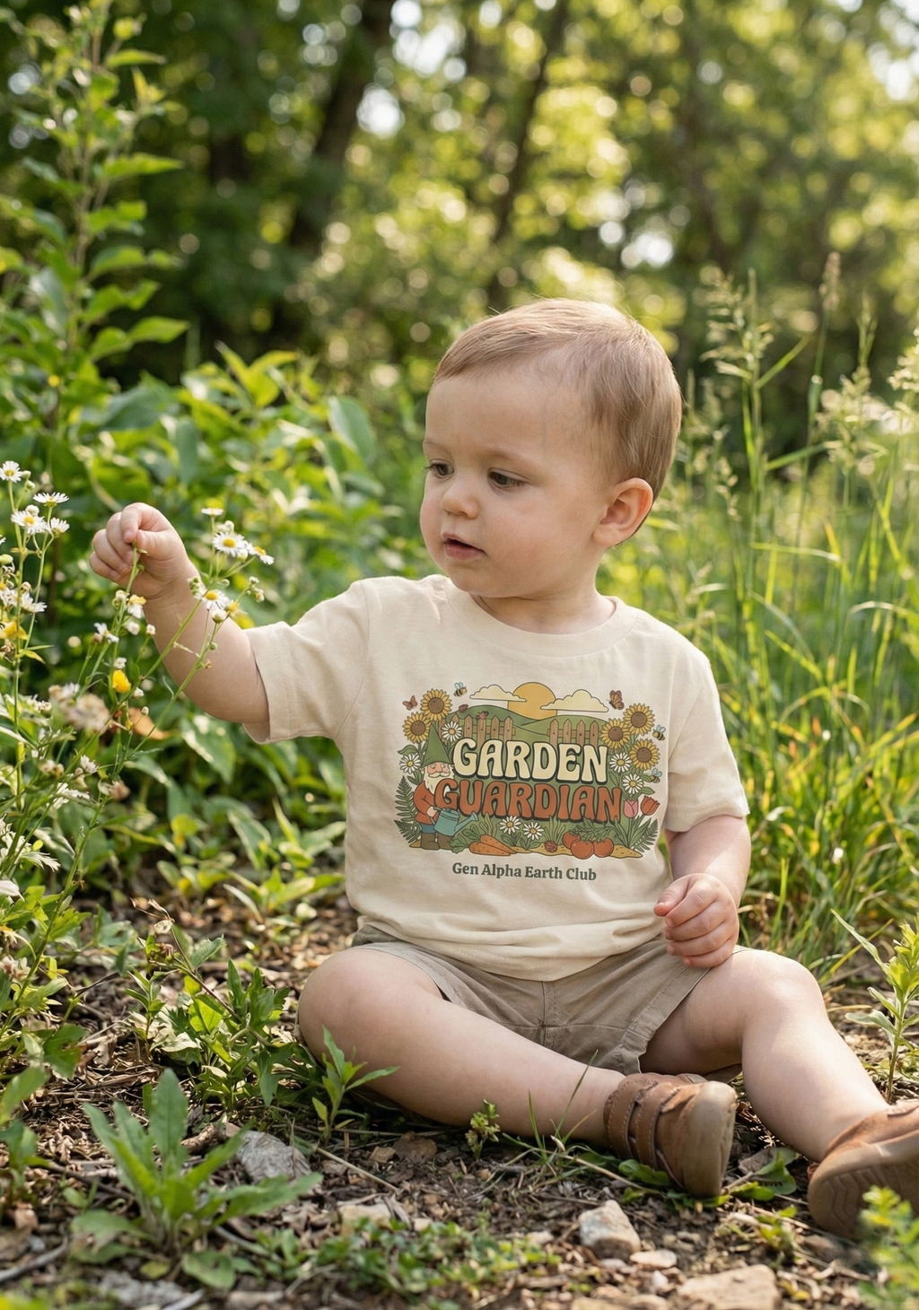 Garden Guardian Kids Shirt | 100% Cotton Earth Tone Tee for Kids