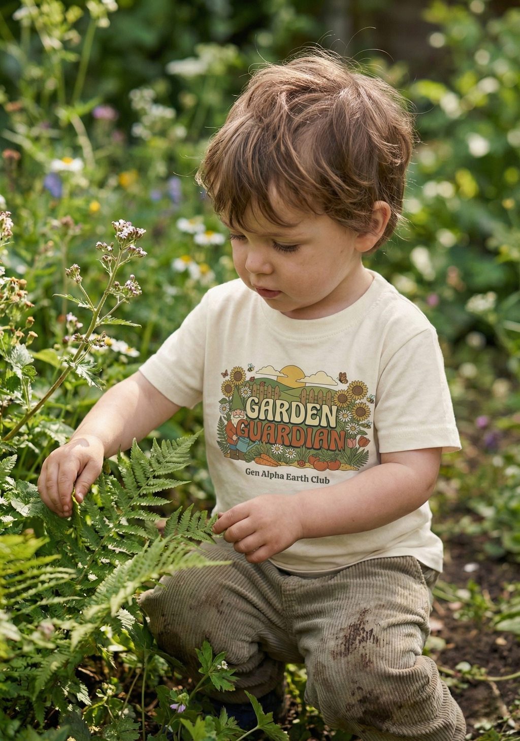 Garden Guardian Kids Shirt | 100% Cotton Earth Tone Tee for Kids